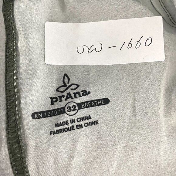 Prana Basalt Studio Board Shorts Men's Size 32 Green Plaid Unlined SW-1660 - Picture 2 of 10